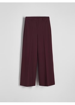 Reserved - Szerokie spodnie z kantem - burgundowy ze sklepu Reserved w kategorii Spodnie damskie - zdjęcie 182592090