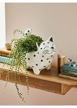Sinsay - Ceramiczna doniczka w kształcie kota - czarny ze sklepu Sinsay w kategorii Doniczki i osłonki - zdjęcie 182592702