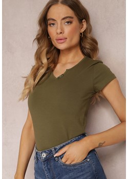 Ciemnozielony T-shirt Petomeine ze sklepu renee.pl w kategorii Bluzki damskie - zdjęcie 182592723