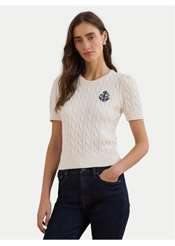 LAUREN RALPH LAUREN Sweter 200961681002 Biały Slim Fit ze sklepu MODIVO w kategorii Swetry damskie - zdjęcie 182594020