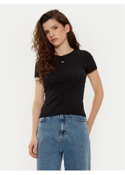 Tommy Jeans T-Shirt DW0DW19493 Czarny Slim Fit ze sklepu MODIVO w kategorii Bluzki damskie - zdjęcie 182594200