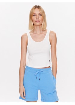 Tommy Hilfiger Top UW0UW04414 Biały Slim Fit ze sklepu MODIVO w kategorii Bluzki damskie - zdjęcie 182594774