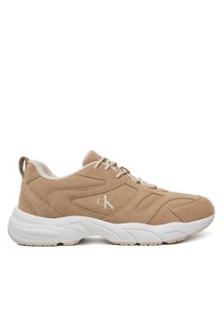 Calvin Klein Jeans Sneakersy Retro Tennis Low Mg Mix Media YM0YM01171 Beżowy ze sklepu MODIVO w kategorii Buty sportowe męskie - zdjęcie 182595311