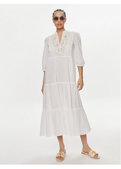 LOLA CASADEMUNT Sukienka letnia LS2416035 Biały Relaxed Fit ze sklepu MODIVO w kategorii Sukienki - zdjęcie 182595824