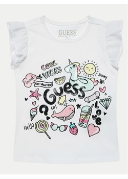 Guess T-Shirt K4GI17 K6YW1 Biały Regular Fit ze sklepu MODIVO w kategorii Bluzki dziewczęce - zdjęcie 182596011
