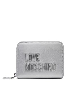 LOVE MOSCHINO Mały Portfel Damski JC5613PP1MKD196B Srebrny ze sklepu MODIVO w kategorii Portfele damskie - zdjęcie 182596290
