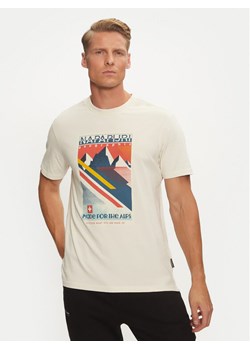 Napapijri T-Shirt S-Portalet Ss NP0A4I3E Écru Relaxed Fit ze sklepu MODIVO w kategorii T-shirty męskie - zdjęcie 182596543