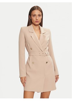 Guess Sukienka koktajlowa Leonie W4BK46 WGLO2 Beżowy Regular Fit ze sklepu MODIVO w kategorii Sukienki - zdjęcie 182596872