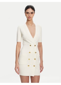 Elisabetta Franchi Sukienka dzianinowa AM-66S-51E2 Biały Regular Fit ze sklepu MODIVO w kategorii Sukienki - zdjęcie 182597010