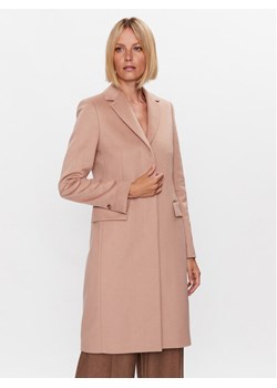 Calvin Klein Płaszcz wełniany K20K205670 Beżowy Regular Fit ze sklepu MODIVO w kategorii Płaszcze damskie - zdjęcie 182597493