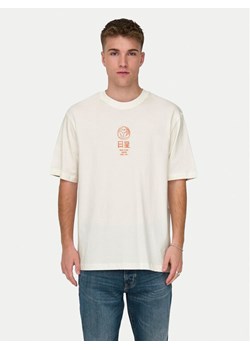 Only & Sons T-Shirt Malik 22029484 Écru Relaxed Fit ze sklepu MODIVO w kategorii T-shirty męskie - zdjęcie 182597734