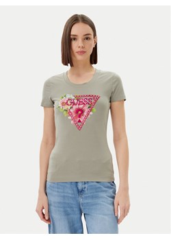 Guess T-Shirt W5GI10 J1314 Zielony Slim Fit ze sklepu MODIVO w kategorii Bluzki damskie - zdjęcie 182598001