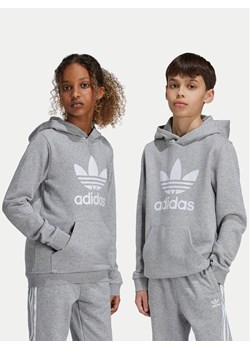 adidas Bluza Trefoil IY7442 Szary Regular Fit ze sklepu MODIVO w kategorii Bluzy chłopięce - zdjęcie 182598083