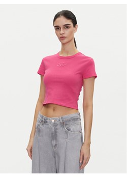 HUGO T-Shirt Delanor_2 50539132 Różowy Cropped Fit ze sklepu MODIVO w kategorii Bluzki damskie - zdjęcie 182598224