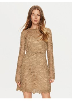 TWINSET Sukienka dzianinowa 241TP3120 Brązowy Regular Fit ze sklepu MODIVO w kategorii Sukienki - zdjęcie 182598624