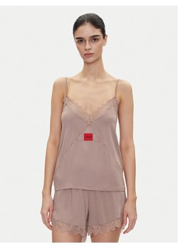 HUGO Koszulka piżamowa Red Label Lace_Cami 50531653 Brązowy Regular Fit ze sklepu MODIVO w kategorii Piżamy damskie - zdjęcie 182598643