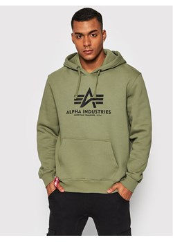 Alpha Industries Bluza Basic 178312 Zielony Regular Fit ze sklepu MODIVO w kategorii Bluzy męskie - zdjęcie 182598754