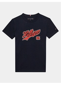 Tommy Hilfiger T-Shirt Hilfiger Script Tee S/S KB0KB08679 Niebieski Regular Fit ze sklepu MODIVO w kategorii T-shirty chłopięce - zdjęcie 182598831