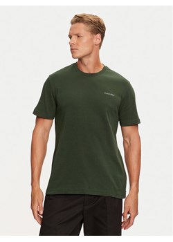 Calvin Klein T-Shirt Micro Logo Interlock K10K109894 Zielony Regular Fit ze sklepu MODIVO w kategorii T-shirty męskie - zdjęcie 182599243