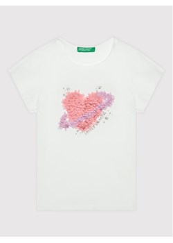 United Colors Of Benetton T-Shirt 3I1XG101W Biały Regular Fit ze sklepu MODIVO w kategorii Koszulki niemowlęce - zdjęcie 182599261