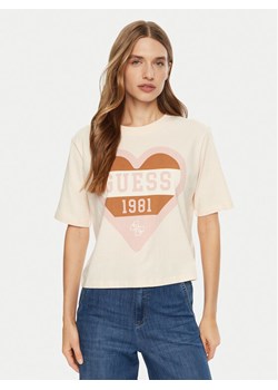 Guess T-Shirt V5RI01 I3Z14 Écru Regular Fit ze sklepu MODIVO w kategorii Bluzki damskie - zdjęcie 182599311