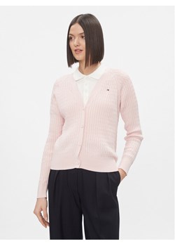 Tommy Hilfiger Kardigan WW0WW40673 Różowy Regular Fit ze sklepu MODIVO w kategorii Swetry damskie - zdjęcie 182599481