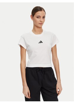 adidas T-Shirt Future Icons Small Logo Baby JE4001 Biały Slim Fit ze sklepu MODIVO w kategorii Bluzki damskie - zdjęcie 182599484