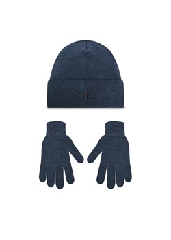 Calvin Klein Zestaw Czapka i Rękawiczki K50K512469 Niebieski ze sklepu MODIVO w kategorii Czapki zimowe męskie - zdjęcie 182599543