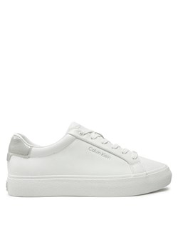 Calvin Klein Sneakersy Vulc Lace Up Texture Fox - Lth HW0HW02439 Biały - id: 0000304567254 - marki Calvin Klein - 182599682 Calvin Klein Sneakersy Vulc Lace Up Texture Fox - Lth HW0HW02439 Biały ze sklepu MODIVO w kategorii Buty sportowe damskie - zdjęcie 182599682