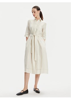 Max Mara Leisure Sukienka koszulowa Nocino 2416221028 Écru Regular Fit ze sklepu MODIVO w kategorii Sukienki - zdjęcie 182600034