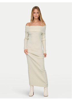 ONLY Sukienka dzianinowa Katia 15342132 Écru Regular Fit ze sklepu MODIVO w kategorii Sukienki - zdjęcie 182600044