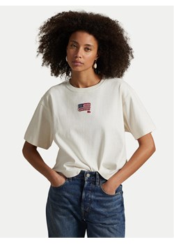 Polo Ralph Lauren T-Shirt 211973129001 Biały Relaxed Fit ze sklepu MODIVO w kategorii Bluzki damskie - zdjęcie 182600101