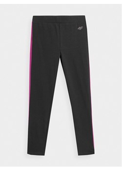 4F Legginsy 4FJAW23TTIGF094 Czarny Slim Fit ze sklepu MODIVO w kategorii Spodnie dziewczęce - zdjęcie 182600380