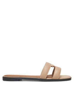 Tommy Hilfiger Klapki Th Logo Strap Mule FW0FW08671 Beżowy ze sklepu MODIVO w kategorii Klapki damskie - zdjęcie 182601173