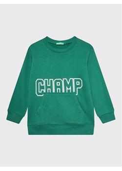 United Colors Of Benetton Bluza 3JLXC107O Zielony Regular Fit ze sklepu MODIVO w kategorii Bluzy chłopięce - zdjęcie 182602003