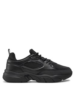 Calvin Klein Jeans Sneakersy Retro Tennis Low Lace Mix Mg Mtr YW0YW01497 Czarny ze sklepu MODIVO w kategorii Buty sportowe damskie - zdjęcie 182602183