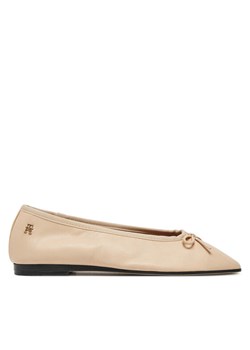 Tommy Hilfiger Baleriny Soft Leather Ballerina Bow FW0FW08355 Różowy ze sklepu MODIVO w kategorii Balerinki - zdjęcie 182602302