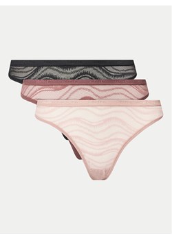 Calvin Klein Underwear Komplet 3 par stringów Thong 3Pk 000QD5216E Kolorowy ze sklepu MODIVO w kategorii Majtki damskie - zdjęcie 182602524