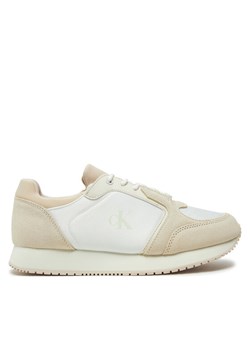 Calvin Klein Jeans Sneakersy Runner Laceup Low Mg Media YW0YW01644 Écru ze sklepu MODIVO w kategorii Buty sportowe damskie - zdjęcie 182602692