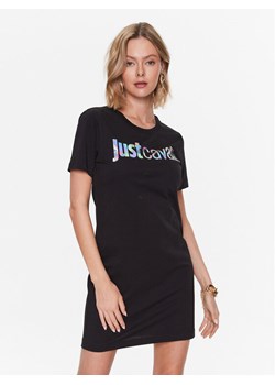Just Cavalli Sukienka codzienna 74PBOG00 Czarny Regular Fit ze sklepu MODIVO w kategorii Sukienki - zdjęcie 182603061