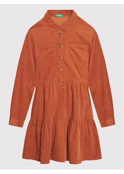 United Colors Of Benetton Sukienka codzienna 4AD35VGP0 Brązowy Regular Fit ze sklepu MODIVO w kategorii Sukienki dziewczęce - zdjęcie 182603171