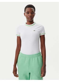 Lacoste T-Shirt TF0347 Biały Slim Fit ze sklepu MODIVO w kategorii Bluzki damskie - zdjęcie 182603903