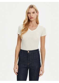 Guess T-Shirt O5RI02 KBBU1 Beżowy Regular Fit ze sklepu MODIVO w kategorii Bluzki damskie - zdjęcie 182603972