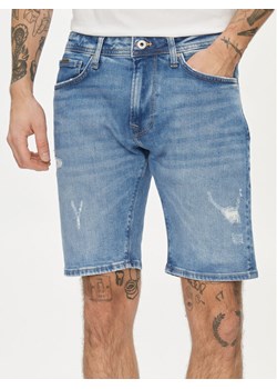 Pepe Jeans Szorty jeansowe Taper Short PM801084RH7 Niebieski Regular Fit ze sklepu MODIVO w kategorii Spodenki męskie - zdjęcie 182604393