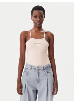 Calvin Klein Jeans Body Monologo J20J223421 Różowy Slim Fit ze sklepu MODIVO w kategorii Bluzki damskie - zdjęcie 182604583