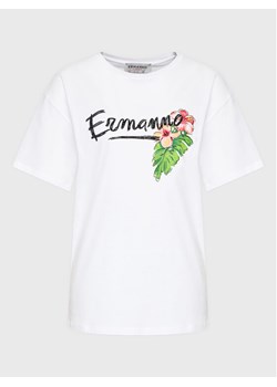 Ermanno Firenze T-Shirt D42EL036EK8 Biały Regular Fit ze sklepu MODIVO w kategorii Bluzki damskie - zdjęcie 182604733