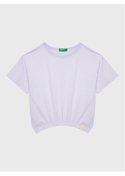 United Colors Of Benetton T-Shirt 37YKC10AU Fioletowy Boxy Fit ze sklepu MODIVO w kategorii Bluzki dziewczęce - zdjęcie 182604822