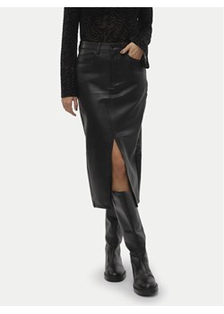 Vero Moda Spódnica z imitacji skóry Veri 10311707 Czarny Regular Fit ze sklepu MODIVO w kategorii Spódnice - zdjęcie 182604862