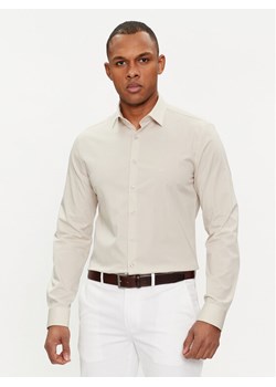 Calvin Klein Koszula K10K108229 Beżowy Slim Fit ze sklepu MODIVO w kategorii Koszule męskie - zdjęcie 182604981