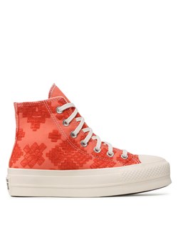 Converse Trampki Chuck Taylor All Star Lift Festival Broderie A02233C Czerwony ze sklepu MODIVO w kategorii Trampki damskie - zdjęcie 182605382